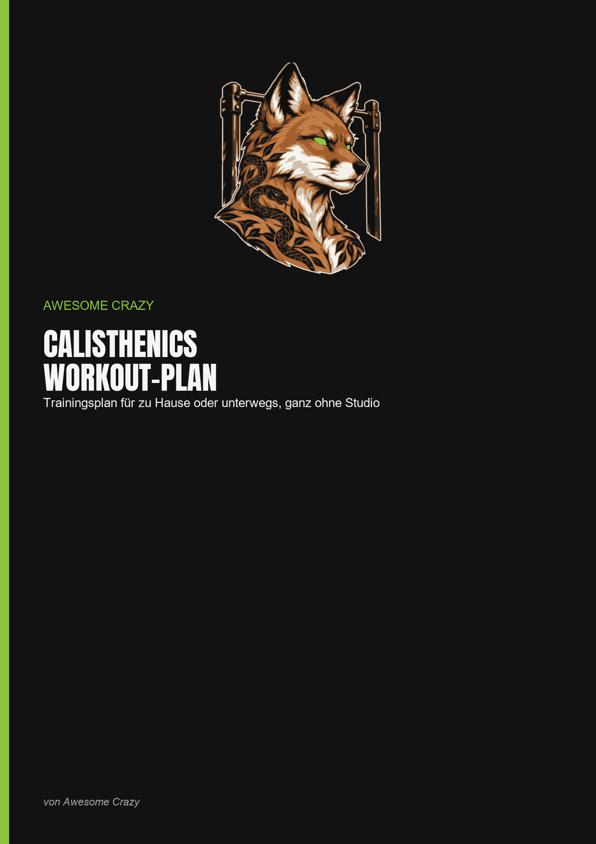 Awesome Crazy Calisthenics Workout-Plan Cover