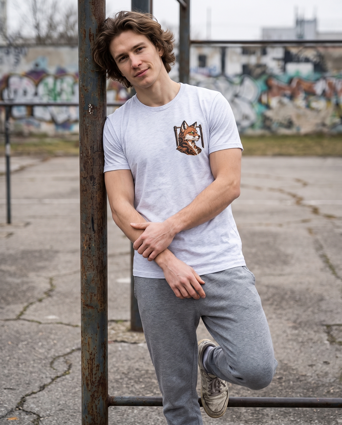 Kitsune Pocket T-Shirt lässig an der Stange